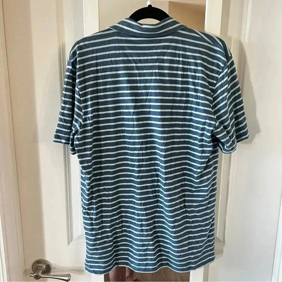 270 Faherty Striped Cotton Polo Size Medium Color Blue - Picture 5 of 6